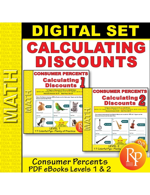 Consumer Percents: Calculating Discounts Set - Levels 1 & 2