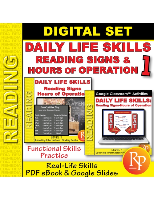 Daily Life Skills 1: GOOGLE & PDF - Understanding Signs & Hours Of Operation