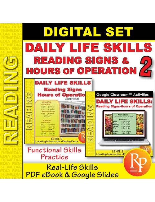 Daily Life Skills 2: GOOGLE & PDF - Understanding Signs & Hours Of Operation