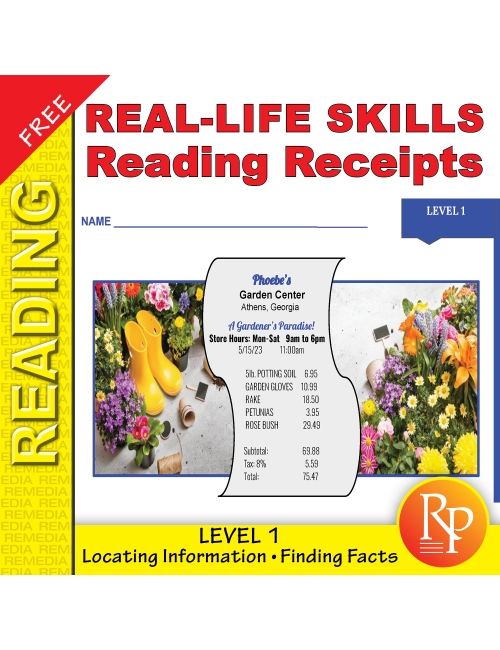 FREE! Reading Receipts: Real World - Daily Life Skills - Activities