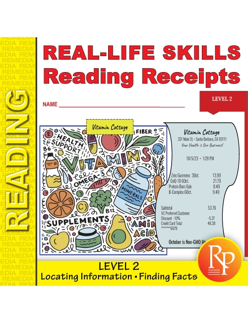 Reading Receipts Level 2: Real-Life Reading