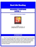 Reading Coupons Level 1: Functional Life Skills - Comprehension Activities