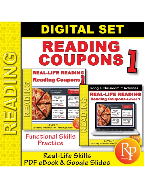 Reading Coupon Level 1: Life Skills - Google & PDF - Comprehension