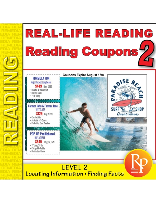 Reading Coupons Level 2: Functional Life Skills - Comprehension Activities