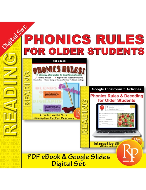 Phonics Rules & Decoding for Older Students: PDF & Google BUNDLE - Activities