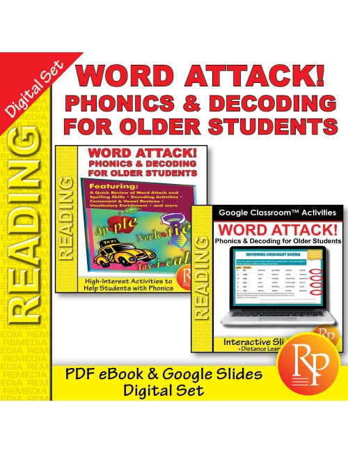 Word Attack Phonics & Decoding for Older Students - BUNDLE - Google & PDF