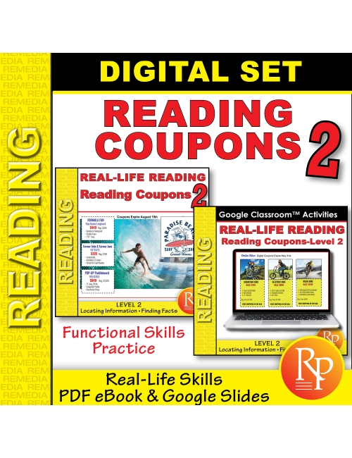 Reading Coupon Level 2: Life Skills - Google & PDF - Comprehension