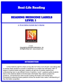 FREE! Reading Medicine Labels Level 1: Life Skills - Comprehension Activities