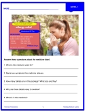 FREE! Reading Medicine Labels Level 1: Life Skills - Comprehension Activities