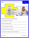 Reading Medicine Labels Level 1: Everyday Life Skills - Comprehension Activities