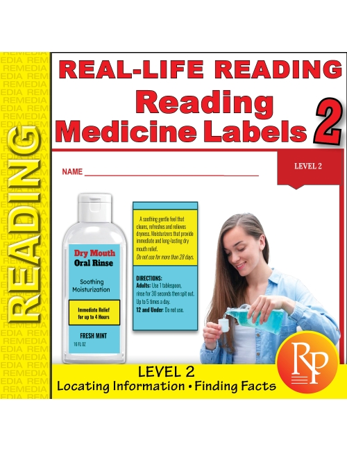 Reading Medicine Labels Level 2: Life Skills - Critical Thinking Activities