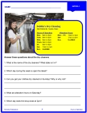 Daily Life Skills: Reading Signs & Hours of Operation - PDF Levels 1 & 2