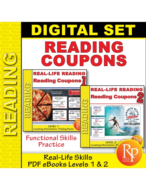 Reading Coupons Levels 1 & 2 PDFs: Functional Real-Life Skills