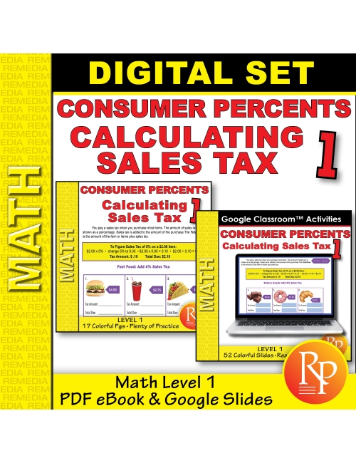 Consumer Percents: Calculating Sale Tax Levels 1 PDF & Google Set