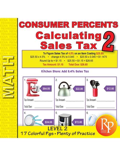 Consumer Percents: Calculating Sales Tax - Level 2