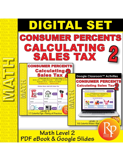 Consumer Percents - Calculating Sales Tax Level 2 PDF & Google