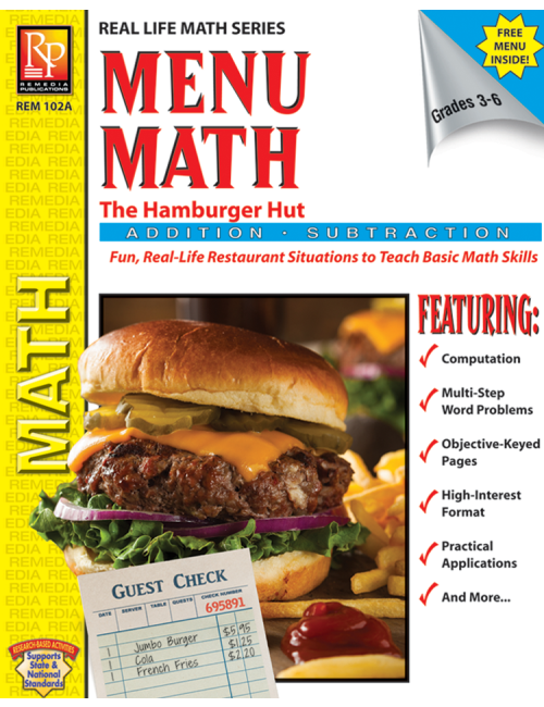 Menu Math: The Hamburger Hut (+, -)