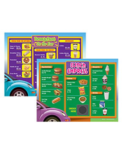 Drive-Thru Menu Math: Beginning Money Skills Menus (6-Pack)